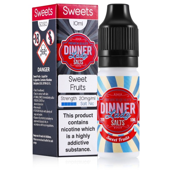 Sweet Fruits10ml Nic Salt E-Liquid by Dinner Lady 20mg