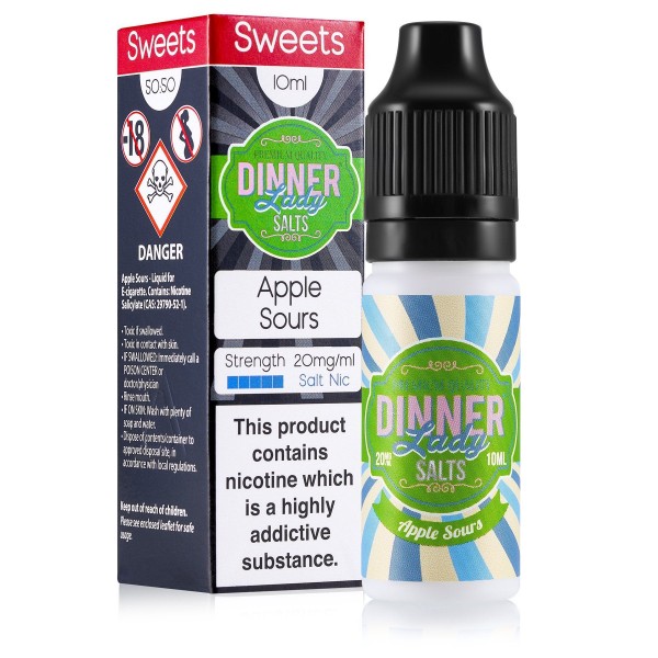 Apple Sours 10ml Nic Salt E-Liquid by Dinner Lady 20mg