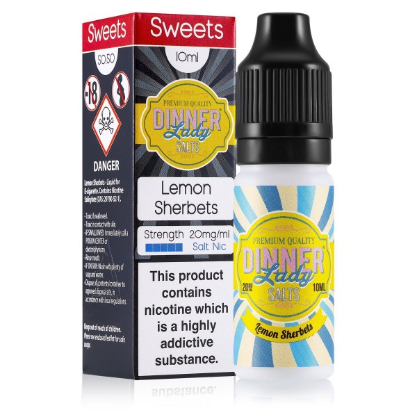 Lemon Sherbets 10ml Nic Salt E-Liquid by Dinner Lady 20mg