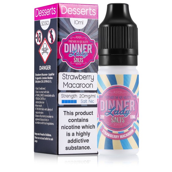 Strawberry Macaroon 10ml Nic Salt E-Liquid by Dinner Lady 20mg