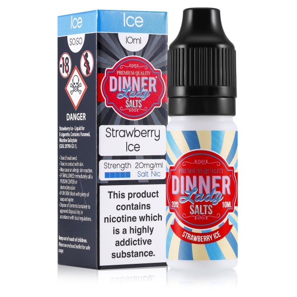 Strawberry Ice 10ml Nic Salt E-Liquid by Dinner Lady 20mg