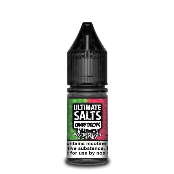 Watermelon & Cherry Nic Salt E-Liquid by Ultimate Puff Salts Candy Drops 10ml