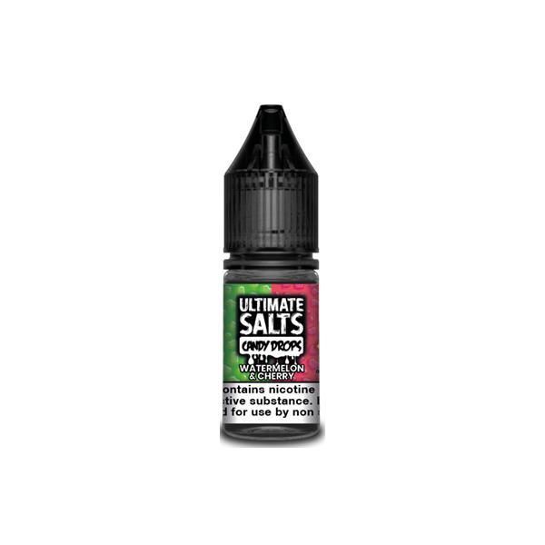 Watermelon & Cherry Nic Salt E-Liquid by Ultimate Puff Salts Candy Drops 10ml